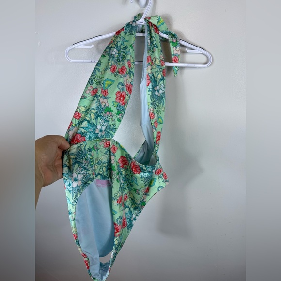 Victorias Secret Swimsuit Floral NWT‎ Size Large Green Pink Beach Summer - Picture 2 of 7